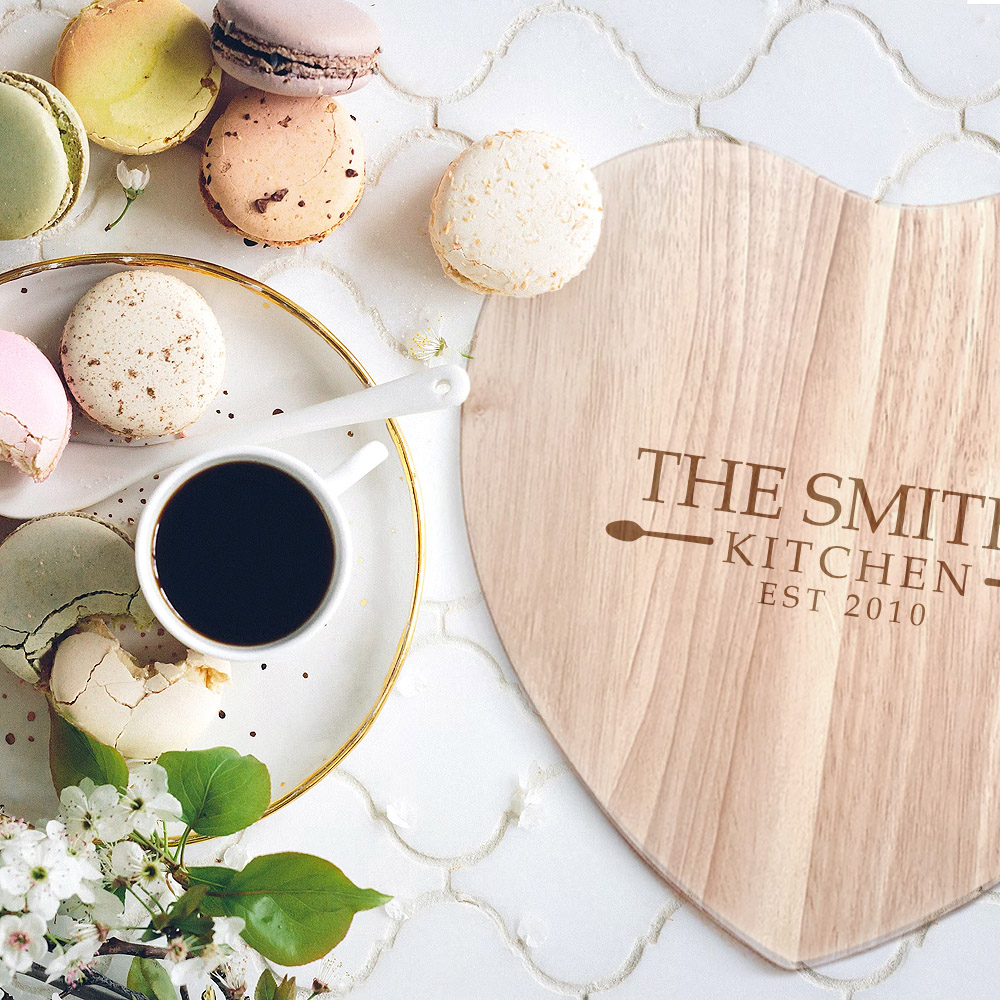 Personalised Chopping Board - Heart Kitchen